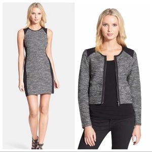 Eileen Fisher Two Piece Colorblock Tweed Dress and Jacket Size M